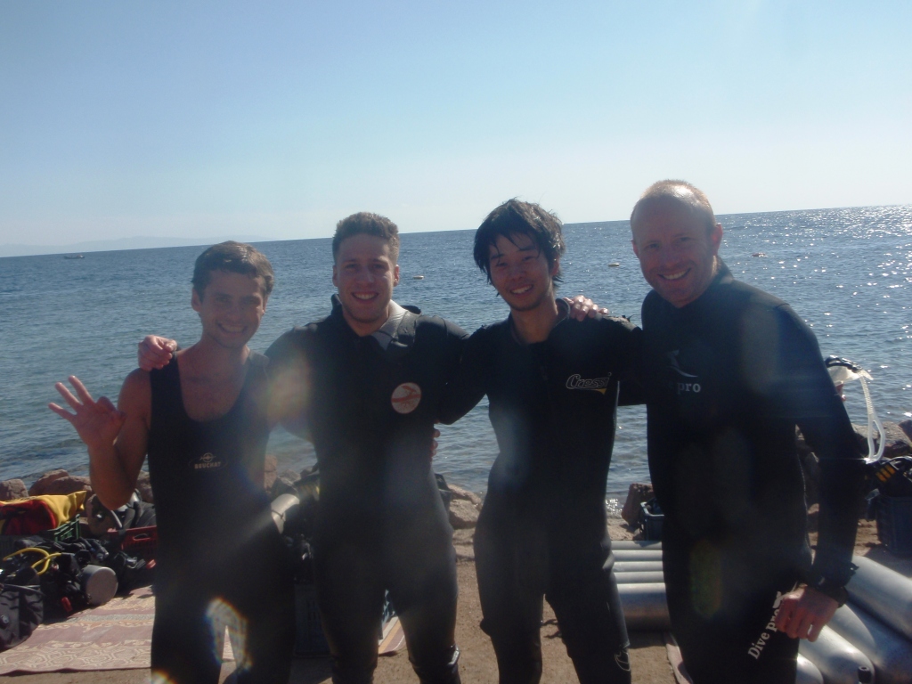Eu e a equipe de Mergulho: Lirón, Jay e Toxico!